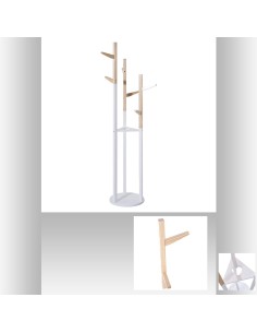 porte manteau bois et blc h135