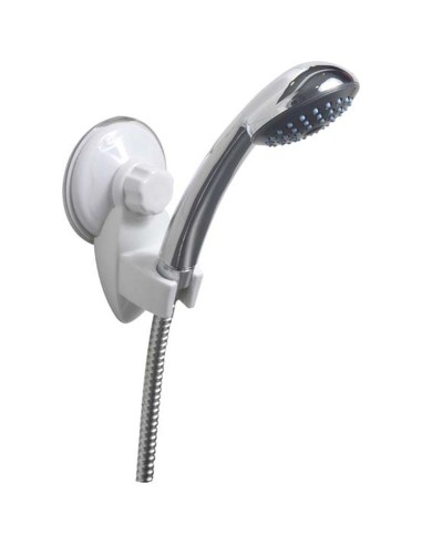 9708100 - support douchette abs/pvc sur ventouse - blanc