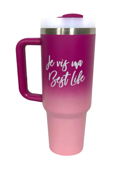 mug thermo cup / paille sans bpa acier inoxydable