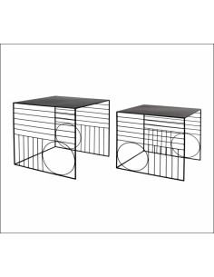 413954 - set de 2 tables gigognes metal noir