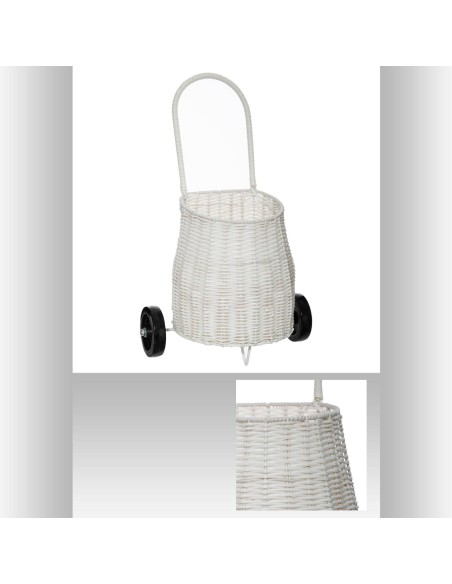 174046 - chariot plastique effet osier