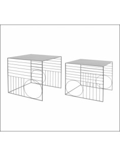 413985 - set de 2 tables gigognes metal gris