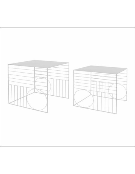 414012 - set de 2 tables gigognes metal blanc