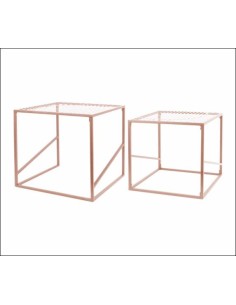 414326 - zoe set de 2 tables gigognes mt old rose  38x38x41cm 34x34x3