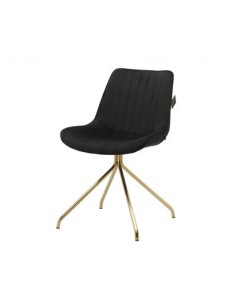 449151 - chaise kylie velours noir pied dore 59,5x51xh83cm