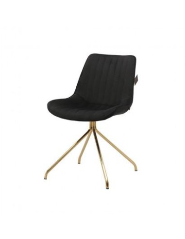 449151 - chaise kylie velours noir pied dore 59,5x51xh83cm