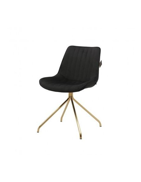 449151 - chaise kylie velours noir pied dore 59,5x51xh83cm