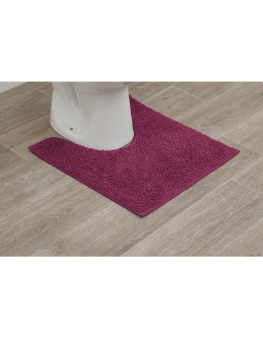 7601170-tapis contour wc polyester 45x50 cm - aubergine