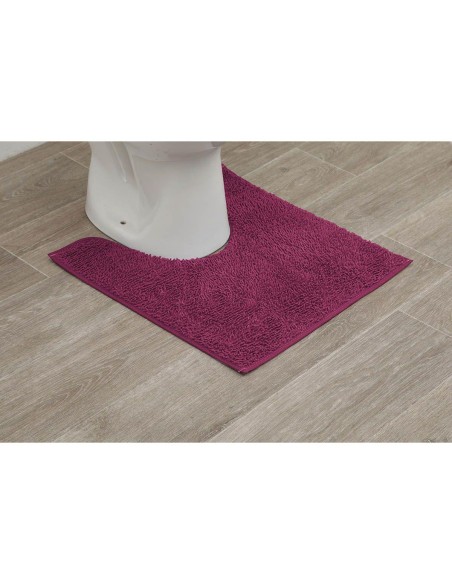 7601170-tapis contour wc polyester 45x50 cm - aubergine
