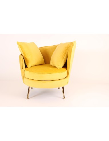 448888-fauteuil hestia en velours jaune pieds metal dore  84x87xh85cm