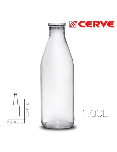 10762-bouteille milk 1 l diam 8.5 x h26.3 cm