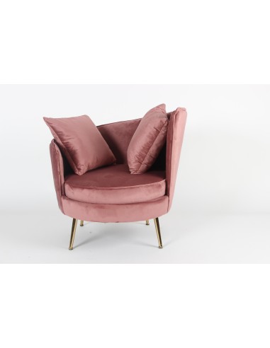 449403-fauteuil hestia en velours rose pieds metal dore  84x87xh85cm