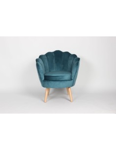 448215-throne fauteuil en velours bleu 63x64xh90cm