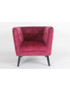 448284-fauteuil linda velours bordeaux 72x77,5xh75,5cm pieds nat