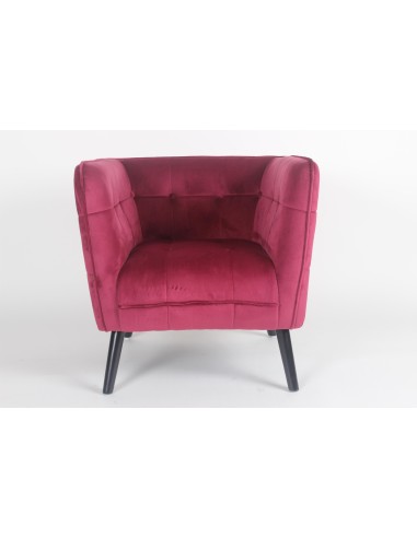 448284-fauteuil linda velours bordeaux 72x77,5xh75,5cm pieds nat