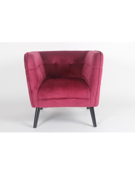 448284-fauteuil linda velours bordeaux 72x77,5xh75,5cm pieds nat