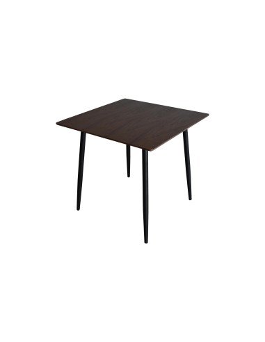 table carree lewis -80 cm --placage chene & pieds metal blancs/80x80x75cm