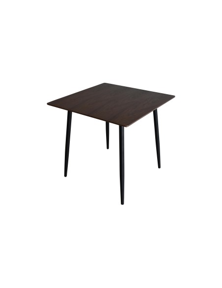 table carree lewis -80 cm --placage chene & pieds metal blancs/80x80x75cm