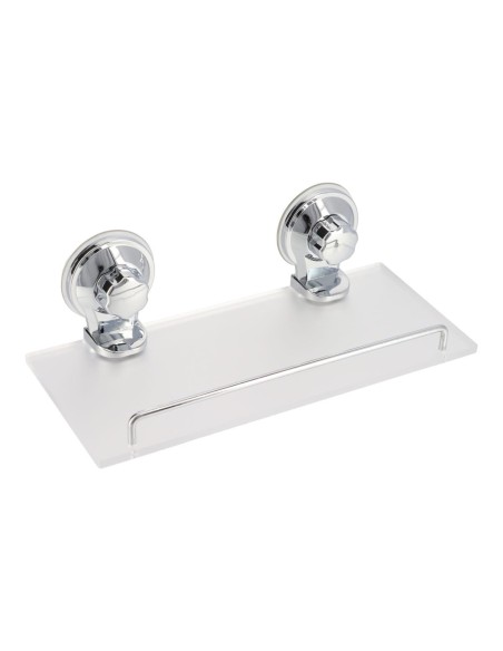etagere acrylique sur 2 ventouses - chrome
