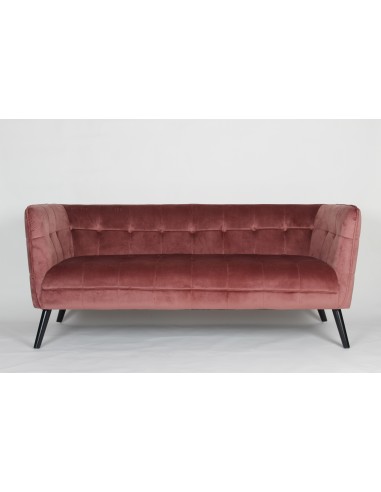 445504-canape 3 pl linda velours rose 72x180xh75,5cm