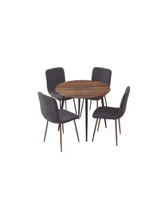 table ronde lewis -120 cm -placage chene & pieds metal blancs/120x75cm