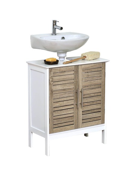 9900306 - meuble sous lavabo mdf 2 portes/1 etagere interieure - stockholm