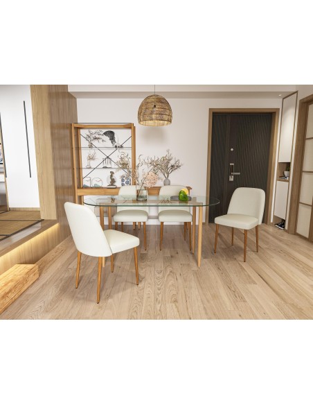 table flex ovale - plateau transparent - 140x70x75cm