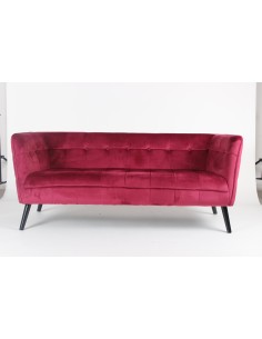 448314-canape 3pl linda velours bordeaux 72x180xh75,5cm