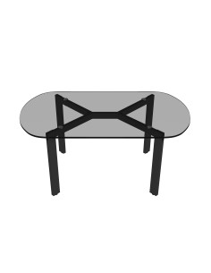 table flex rect. - plateau transparent - 140x70x75cm