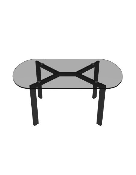 table flex rect. - plateau transparent - 140x70x75cm