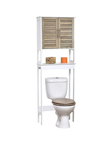 9904306 - meuble dessus wc mdf/2 portes/etagere mdf - stockholm