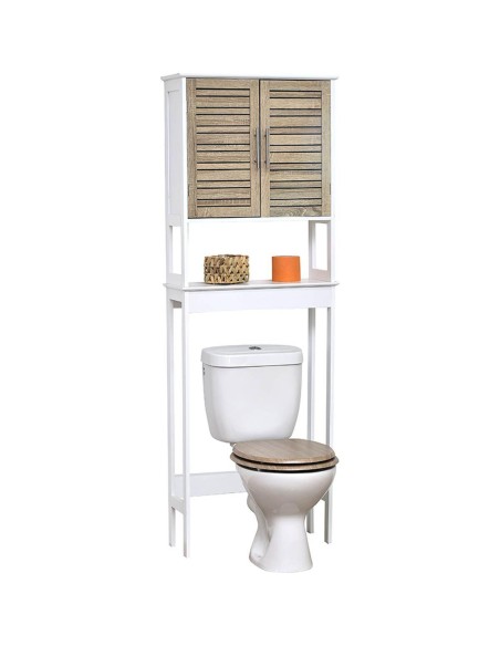 9904306 - meuble dessus wc mdf/2 portes/etagere mdf - stockholm
