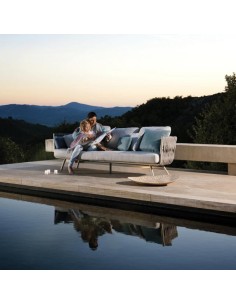 450591-palma canapé 3 plcs en résine tressée grise avec coussins blanc 233x85xh7