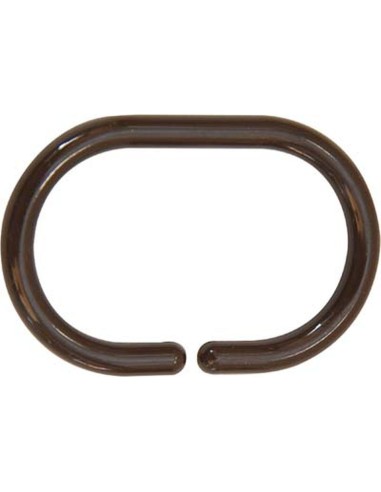 set de 12 anneaux de douche pp - marron