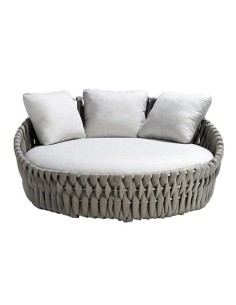 450607-palma transat 2 é 3 plcs en résine tressée grise avec coussins blanc d180