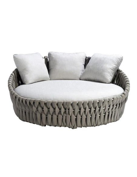 450607-palma transat 2 é 3 plcs en résine tressée grise avec coussins blanc d180