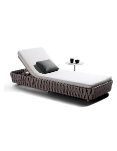 450614-palma transat 1 plc en résine tressée grise avec coussins blanc 200x75xh3