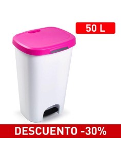 1214428-poubelle avec pedale 50l rose