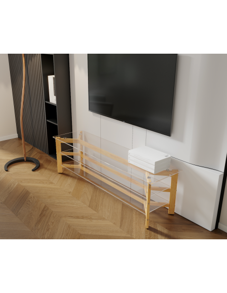 meuble  tv flex - plateau transp - 150x40x45cm