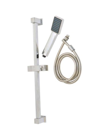 3403102 - kit barre carree 60 cm/douchette rectangulaire 1 fonction/flexible aci