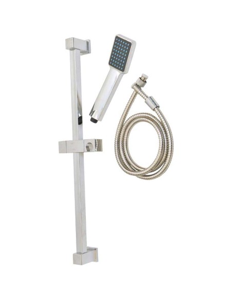 3403102 - kit barre carree 60 cm/douchette rectangulaire 1 fonction/flexible aci