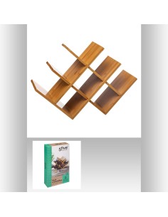 167706 - rack bouteille x8 bambou L. 46,5 x P. 16,5 x H. 32 cm