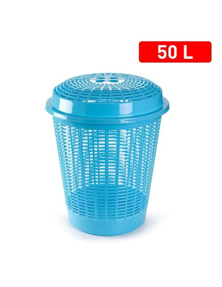 1148940-coffre a linge rond bleu clair