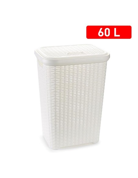 1177501-coffre a linge rattan blanc