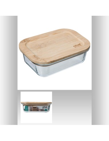 169190-boite verre rect 0,56l +bambou L. 17,3 x P. 12,8 x H. 6 cm