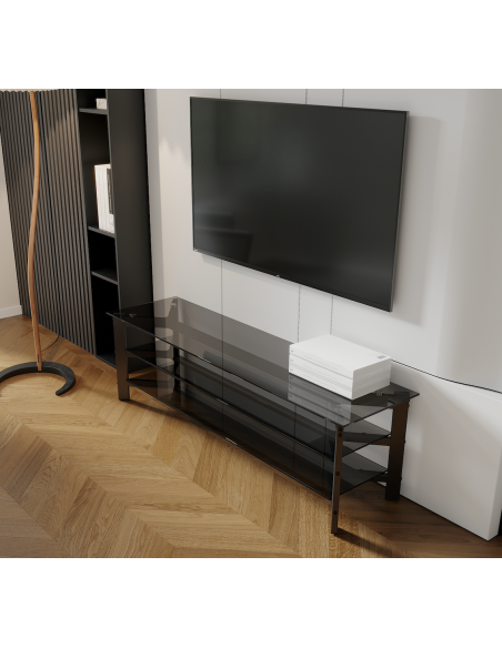 meuble  tv flex - plateau fume - 150x40x45cm