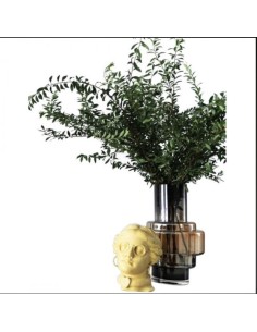 704199-vase en verre gris et argenté d9 cm x h25 cm