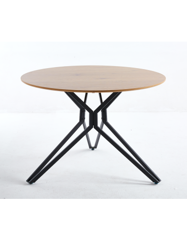 table tess industrial pieds noir/ plateau bois ref 08