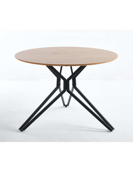 table tess industrial pieds noir/ plateau bois ref 08