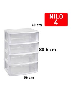 1223101 - bloc de rangement nilo 4 tiroirs blanc